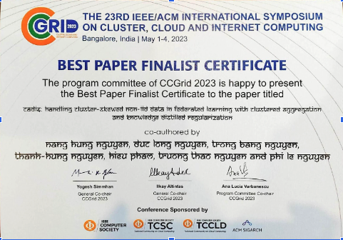 We won the Best Paper Award at The 23rd IEEE/ACM International Symposium on Cluster, Cloud and Internet Computing (CCGrid)